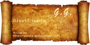 Gisztl Gyula névjegykártya
